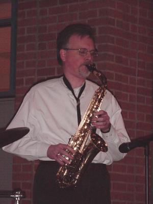 Dana plays some beautiful jazz for the audience at the Collin County Community College.